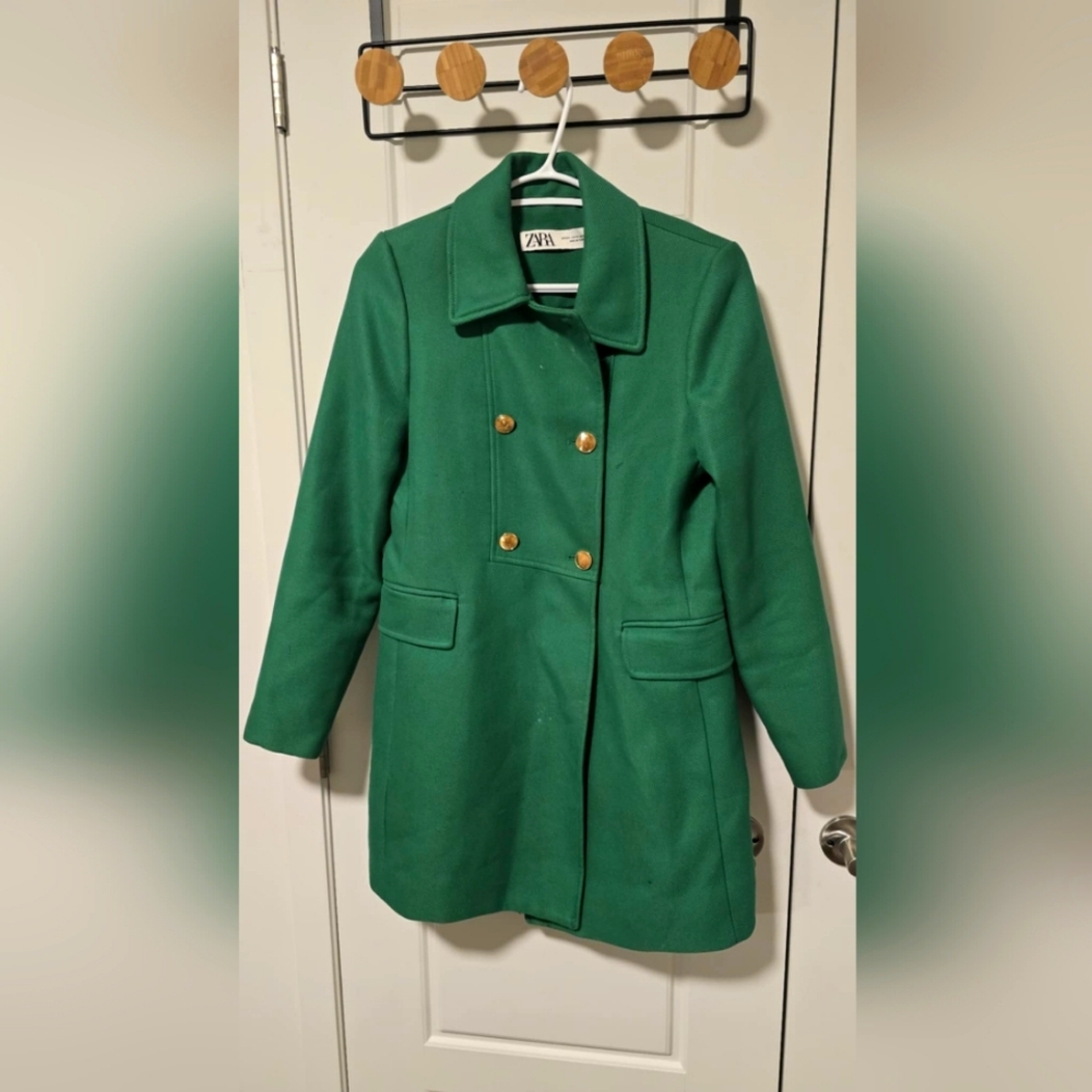 Zara green wool jacket